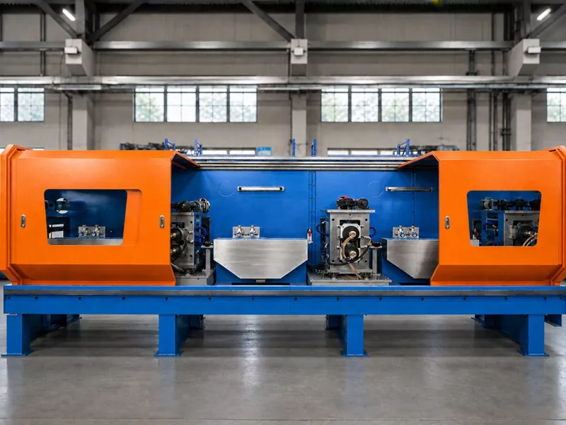 Ligne de tréfilage et de laminage intégrée pour fil plat de cuivre de précision